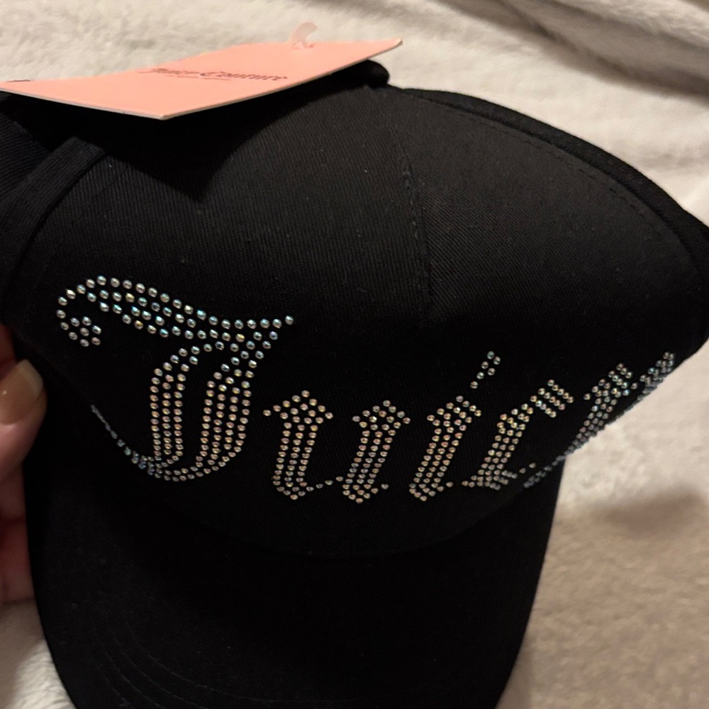 Juicy Couture Black SnapBack Cap with Rhinestone Logo BRAND NEW WITH TAGS - Picture 3 of 13